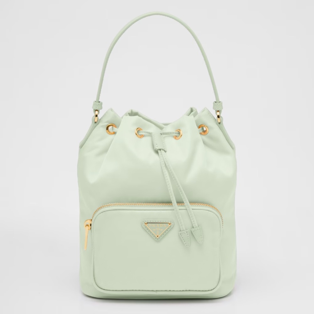 Prada “Aqua” Duet Re-Nylon Bucket Crossbody Handbag Purse - Picture 3 of 16
